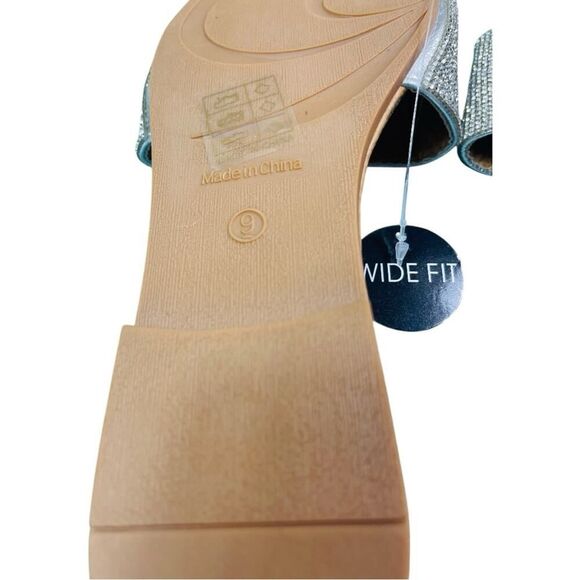 Shein Silver Round Toe Rhinestone Flat Sandals - Picture 12 of 12